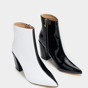 Nasty Gal Black and White Heel Boots